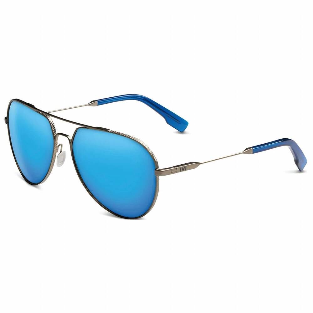 NEW IVI VISION unisex blake sunglasses in antique brass matte midway blue/flash